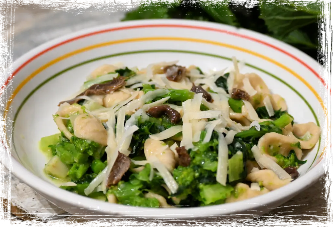 Orecchiette integrali con cime di rapa e alici