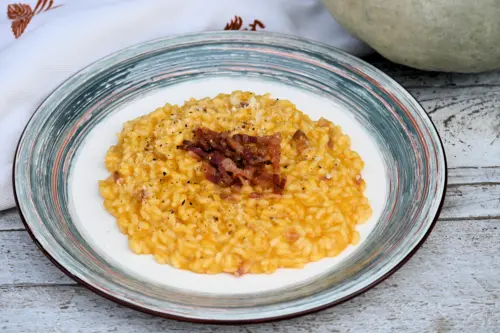 Risotto con zucca e pancetta affumicata