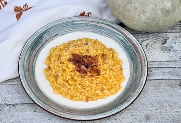 Risotto con zucca e pancetta affumicata